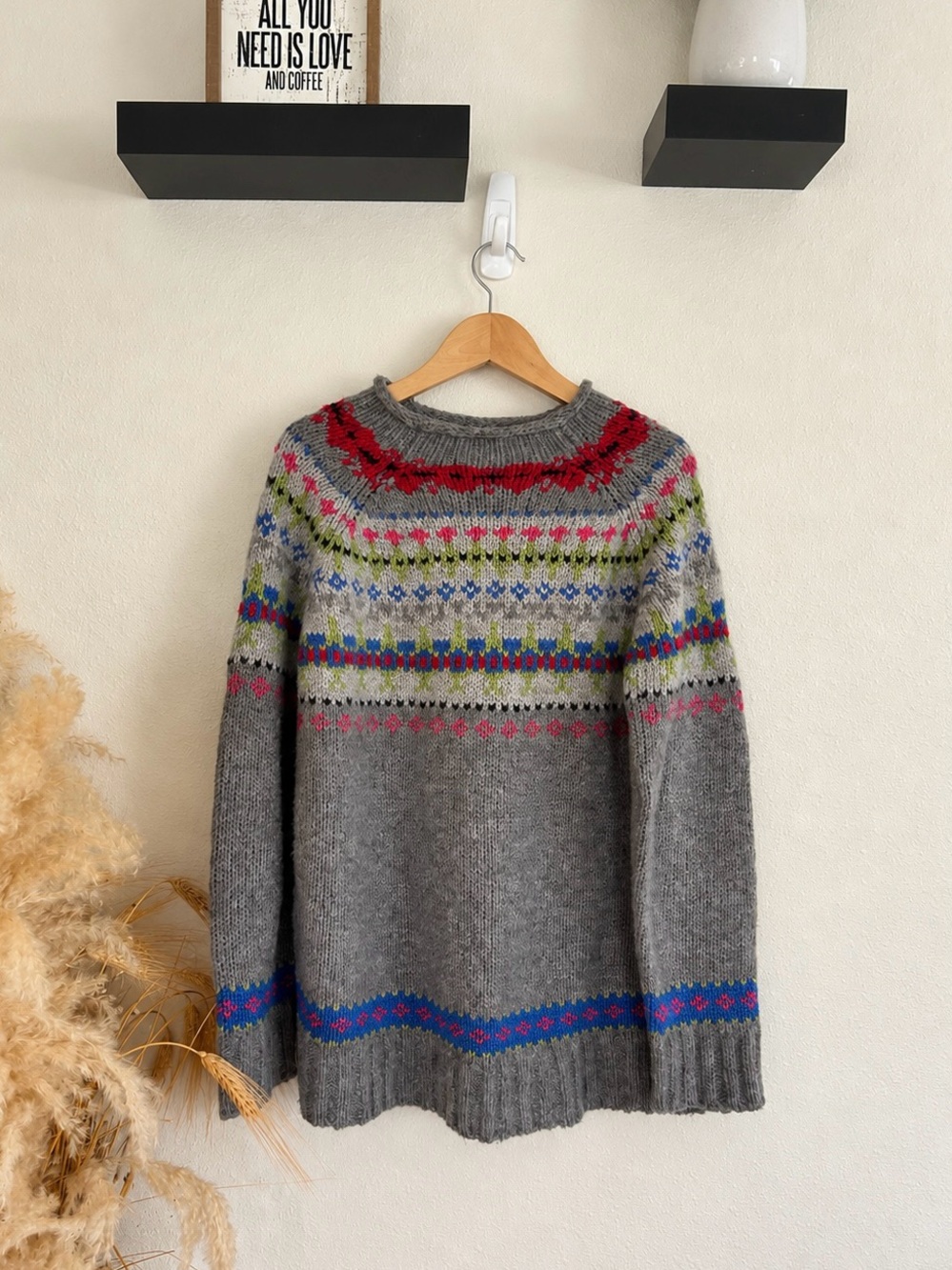 Liz Claiborne Lizwear Fair Isle Nordic Knit Sweater Petite Small